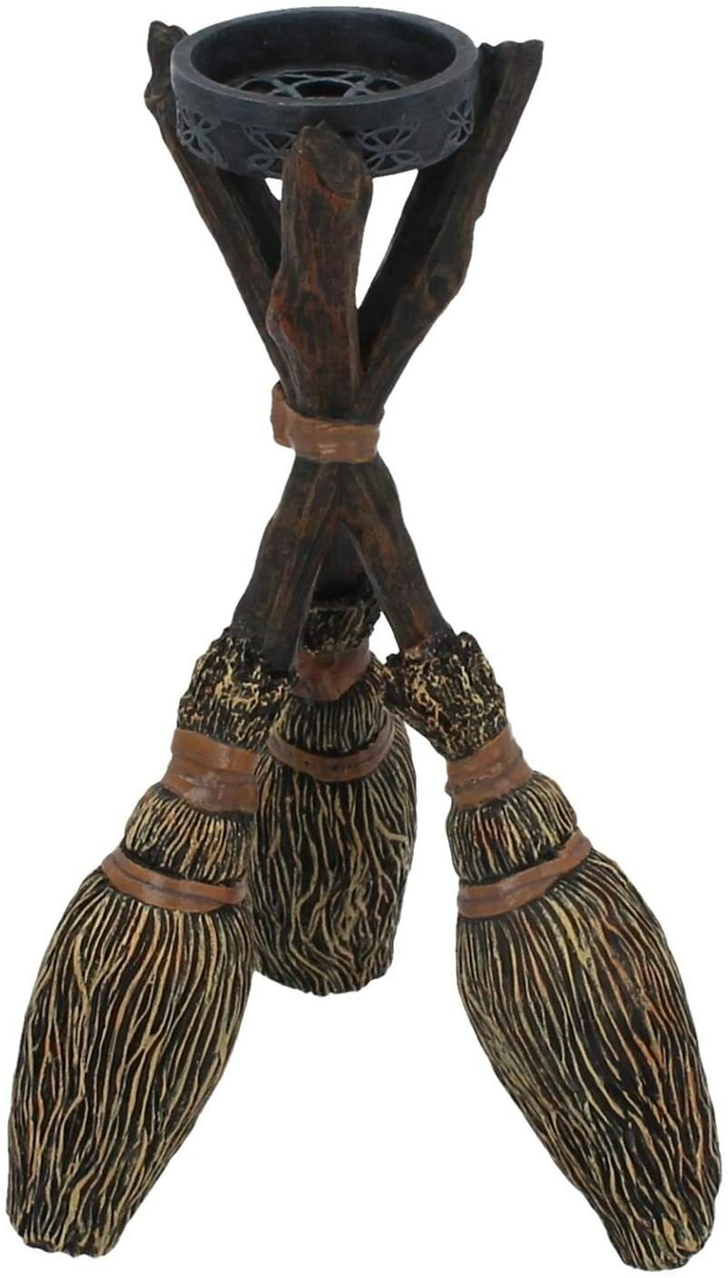 Подсвечник Nemesis Now Broomstick Tea Light 20,5 см, коричневый