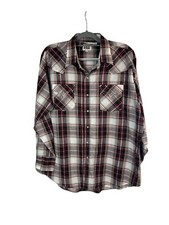Ely Cattleman Men s Western Pearl Snap Long Sleeve Shirt Size XL Vintage Cowboy