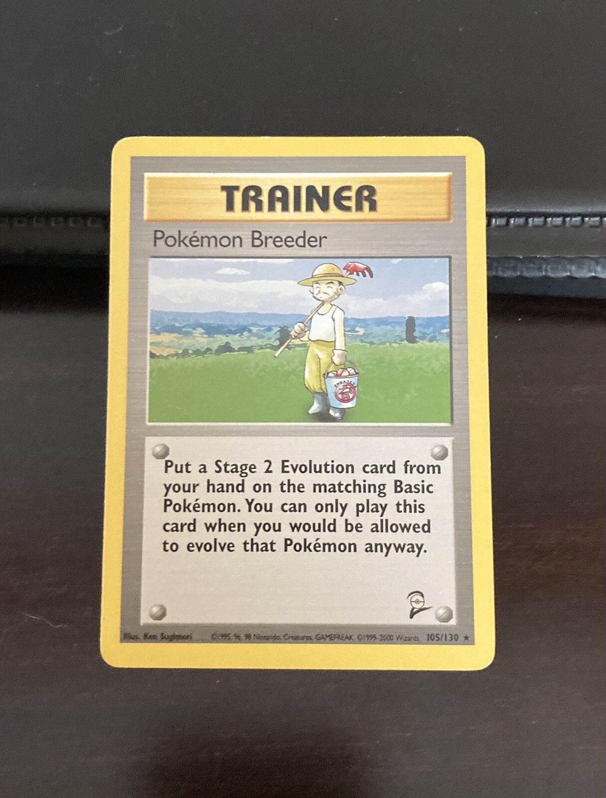Pokemon Breeder 105/130 - RARE Pokemon Card NM - Base Set 2 - WotC