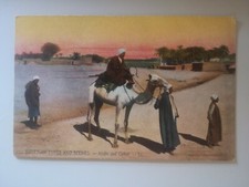 Old postcard - EGYPTIAN TYPES AND SCENES - Arabs and Camel