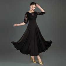 Latin Ballroom Dance Dress Modern Salsa Waltz Standard Long Dress C050 4 Colors