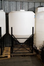 240 Gallon 45 Degree Plastic Cone Bottom Tank in White w/ Stand