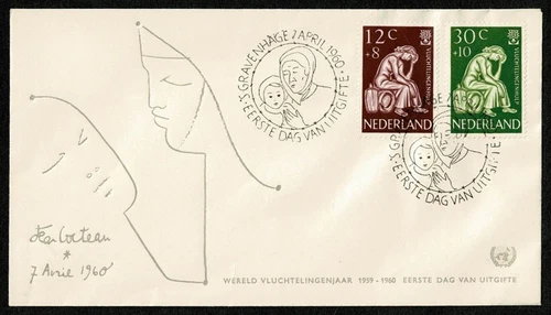 NETHERLANDS 1960 FDC World refugee year SG38