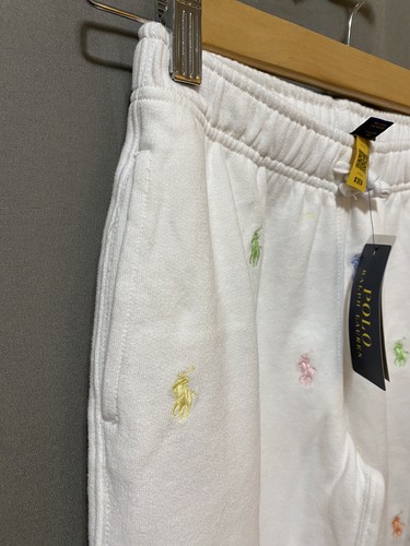 NWT POLO Ralph Lauren Girls Allover Pony Fleece Jogger Pants SZ 8-10 White/Multi - Picture 5 of 17