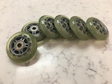 QTY 8: CLEAR 75mm Wheels with ABEC-7 608ZZ Bearings for Kick Scooter