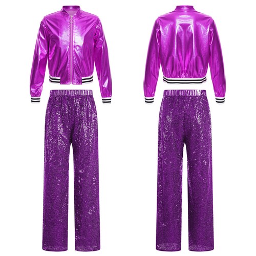 Girls Outfits Stand Collar Tracksuit School Show Dancewear Coat Costumes Jazz - Picture 32 of 63
