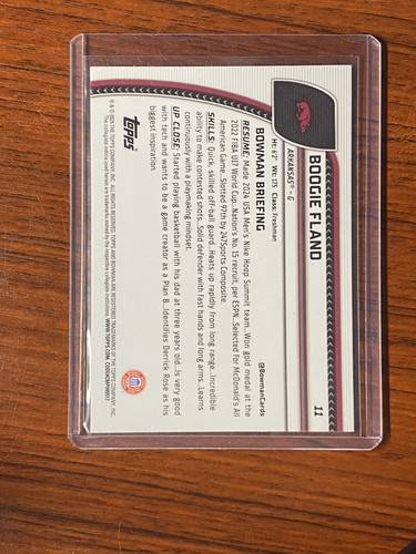 Boogie Fland Stealth Refractor #11 | 2024-25 Bowman Chrome U | Arkansas 1st - Picture 2 of 2
