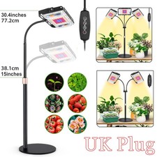 Grow Light LED Full Spectrum Growing Lamp with Base Indoor Small Plants Timer UK