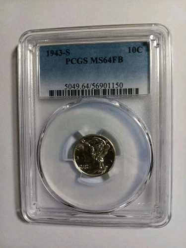 1943 S Mercury Dime PCGS MS-64 FB