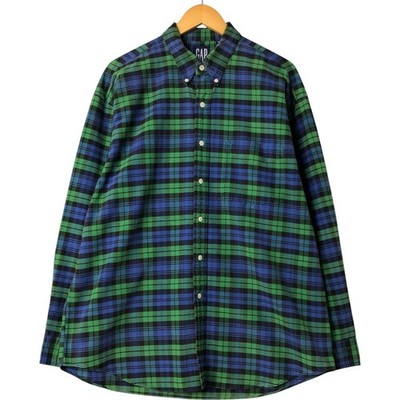 Vintage 90'S GAP long-sleeved button-down check shirt men's size XL