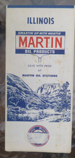 1960 Illinois  road  map Martin oil  gas early IS ROUTE 66