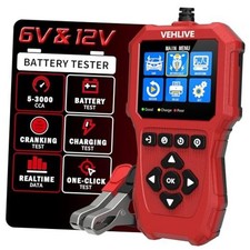 Car Battery Tester 6V 12V, 5-3000CCA Battery Load Tester, Automotive China Red