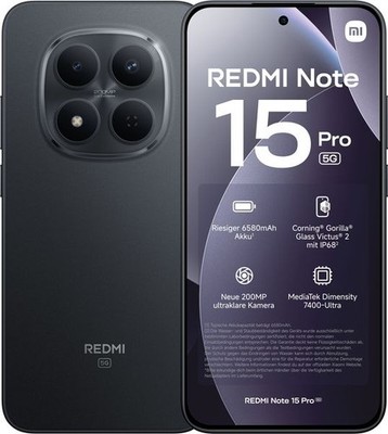 Xiaomi Redmi Note 15 Pro 5G 256GB 8GB RAM Dual Schwarz EU