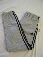 NWT Adidas boys youth XL 18/20 Gray 3-stripe Regular fit fleece jogger pants