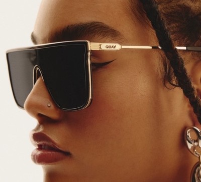 Quay Polarized Nightfall Remixed Sunglasses (Black & Gold) NEW QUAY NIGHTFALL REMIXED Black/Gold Frame Black Polarized  main image 4