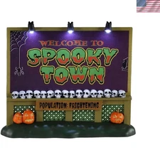 Multicolor Spookytown Neon Sign - Perfect Battery-Powered Haunted Home Accent