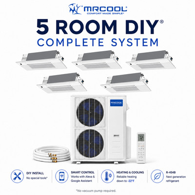 MRCOOL DIY 5th Gen 5 Zone Ceiling Cassette Mini Split AC Heat Pump System