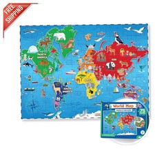 Engaging 75-Piece World Map Puzzle for Kids - Fun Geography Learning