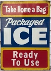 Vintage Double Sided Porcelain Advertising Sign Packaged Ice Vivian Mfg St Louis