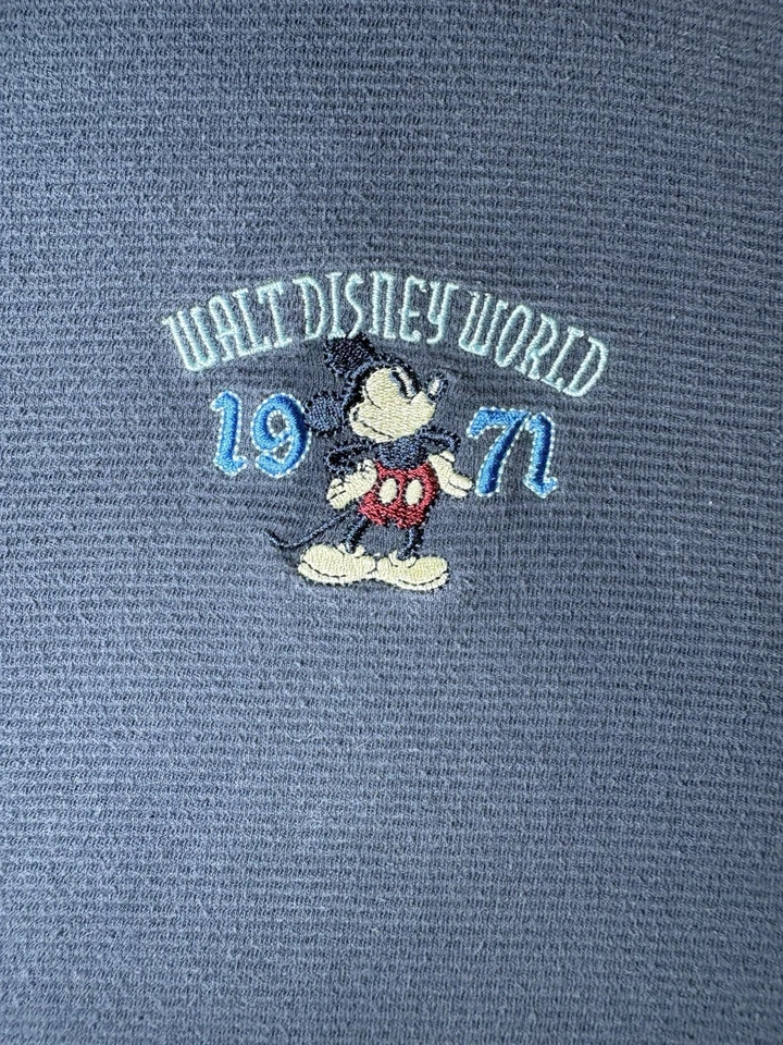 Camisa Polo Vintage Walt Disney World Para Hombre Bordada Mickey Mouse 1971 Talla L Foto 3 de 4