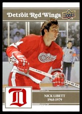 2025-26 UD DETROIT RED WINGS CENTENNIAL LOGO VINTAGE GOLD SSP NICK LIBETT #54