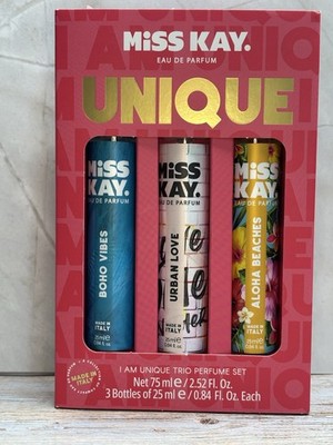 NEW Miss Kay   I Am Unique Perfume Trio Set 3x 0.84 Fl Oz Each,Boho Vibes +