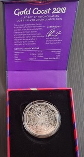 2018 Australia Gold Coast Commonwealth Games 1oz Silver (.999) $1 coin