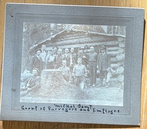 EARLY 1900'S MONTANA COPPER MINING CAMP SURVEYORS WORKERS CABINET PHOTO