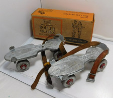 Vintage Sears Roebuck Co Metal Roller Skates Ball Bearing