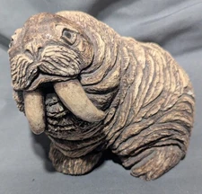 Vintage Walrus by BEKKA Handcrafted Mount St. Helen's Volcanic Ash Clay Figurine