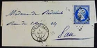 LETTER N°14 CAD 1859 PEYREHORADE MOORS PC 2422 FOR PAU