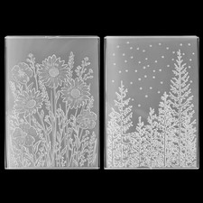 2Pcs Embossing Folders, 4.5X6.3 Inch Textured Daisy Flower 3D Tree Woodland Back