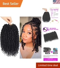 Quick Install 10-Inch Passion Twist Crochet Hair - 8 Packs for Full Coverage