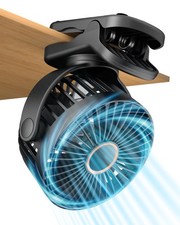 USB Clip On Fan Battery Powered Type C Charging Quiet Desk Fan Strong Airflow