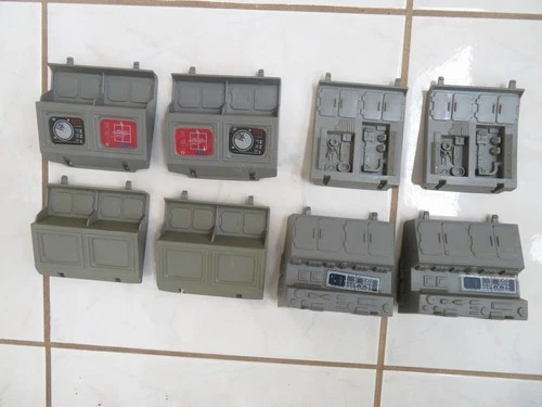 1986 GI JOE Cobra Terror Drome Part Computer Panel Cabinet Full Set of 8