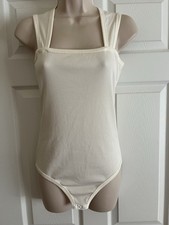 Unbranded Body Suit Ivory Size Large Wide Straps Snap Crotch New w/out tags