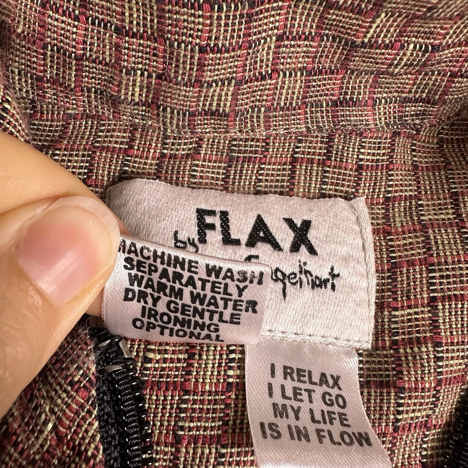 Flax Jacket Womens Large Linen Full Zip Coat Lagenlook Casual Minimalist Basic - Image 4 of 4