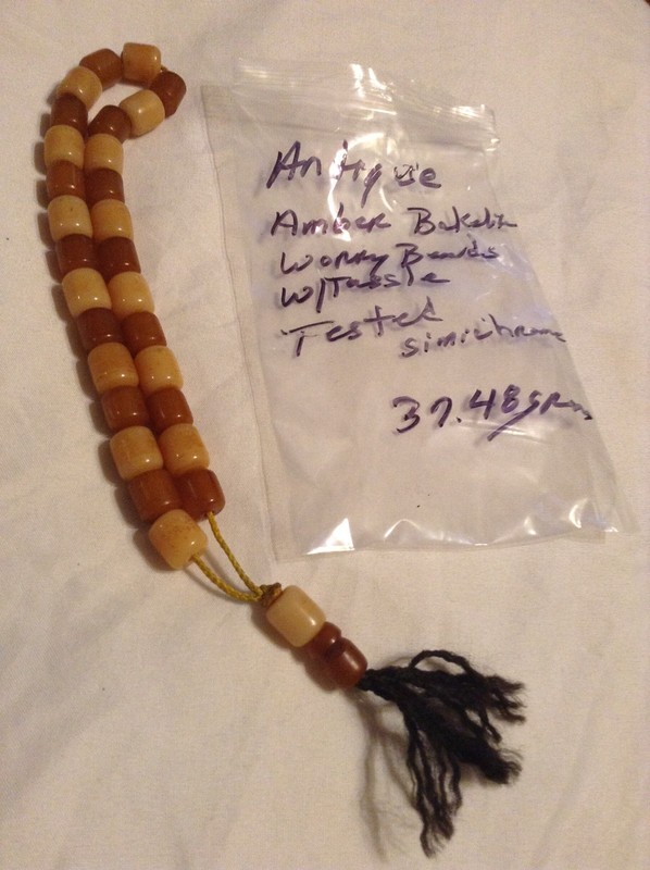 ESTATE VINTAGE BAKELITE WORRY BEADS W/ TASSEL 37.4 GRAMS TESTED
