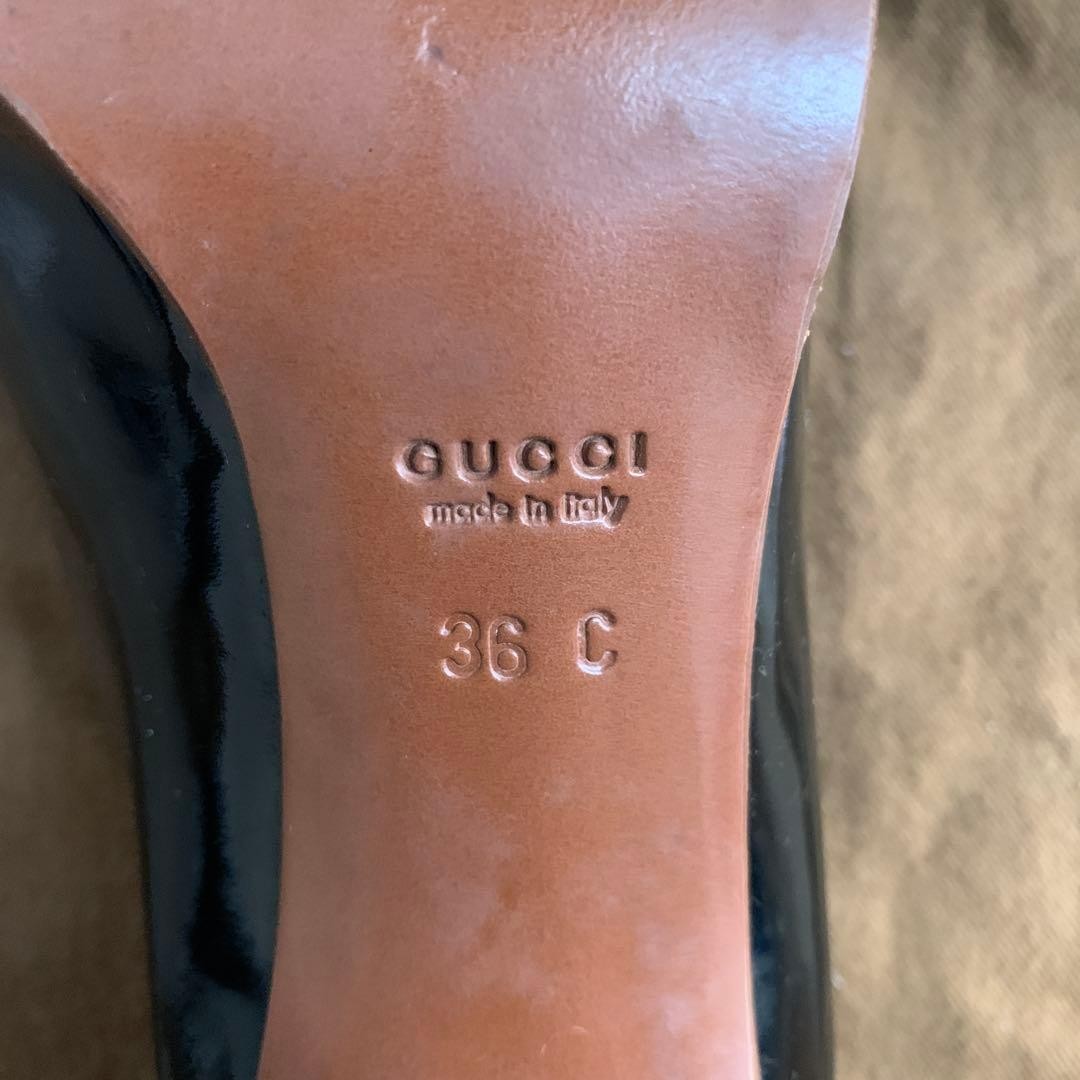 Auth Gucci Horsebit Almond Toe Pumps Leather Black Logo Heel EU36 US6 UK3 thumbnail 21