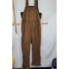 Dickies Storm Insulated Bib Overalls Brown Duck Canvas Mens XL RN20697