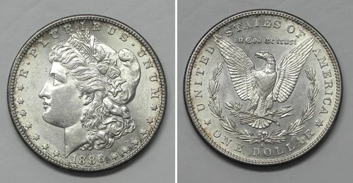 X7331  1886-S Morgan Dollar, AU+++/BU