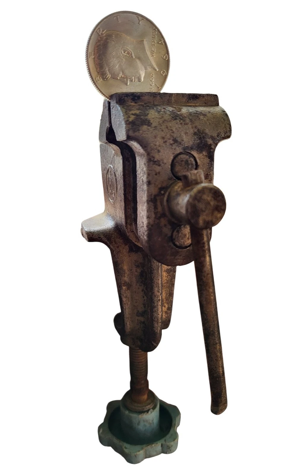 Vintage USSR Small Bench Vise Ц5Р - Soviet Jewelry Metalwork Tool - Table Clamp