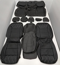 For Chevrolet Silverado Crew Cab Lt Rst 2019-2023 Black Leather Seat Covers W221
