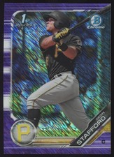 2019  Bowman Chrome #BCP-214 Deon Stafford Purple Shimmer Refractor Pirates