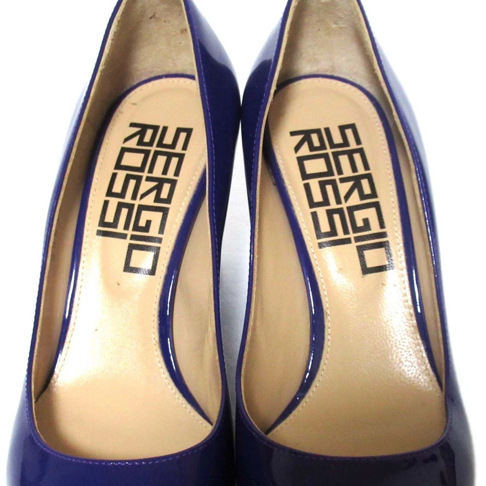 Sergio Rossi 漆皮尖头高跟鞋 34 码紫色女式二手 — 第 3/4 张图片