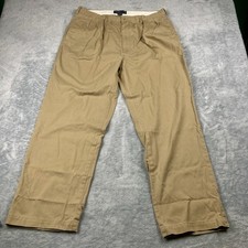 Vintage 90 s Polo by Ralph Lauren Andrew Chino Pants Men Fits 36x31 Pleated Tan
