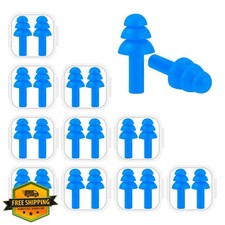 10 Pairs Noise Cancelling Ear Plugs, Premium Soft Silicone, Reusable, Waterpr...