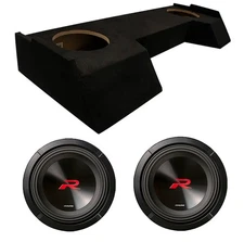Alpine R2-W10D2 R-Series 750 Watts Subwoofer with ASC DTB-2X10-CREW-UP Sub Box
