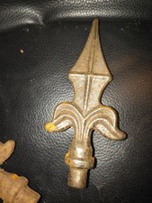 Pointe de Grille Fleur de Lys Fonte Ancienne 14 cm Embout Portail Clôture