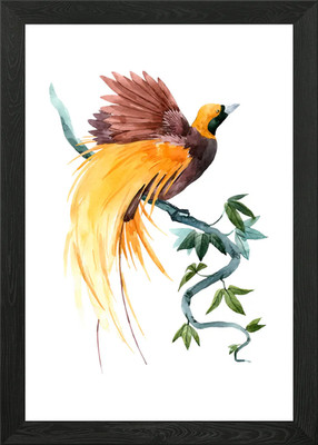 Vogel auf Ast gerahmtes Wandbild Poster Leinwanddruck Bild